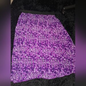 LuLaRoe Purple Midi Skirt With Black Elastic Waist